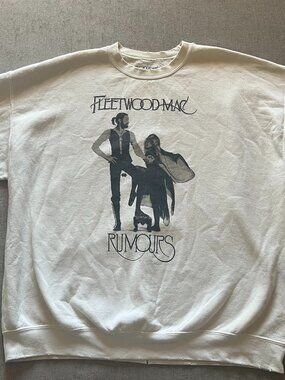 Fleetwood Mac Rumors Crewneck Sweatshirt Top Unisex Small White Concert Band